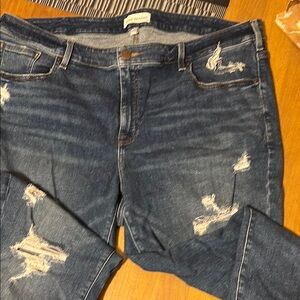 Blue Distressed Women's Jeans